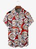Tall Size Moisture-wicking Christmas Santa Chest Pocket Casual Shirt