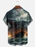 Moisture-wicking Super Shark Attack Boat Chest Pocket Hawaiian Shirt