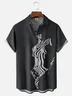 Moisture-wicking Body Art Line Painting Chest Pocket Casual Shirt