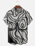 Moisture-wicking Body Art Line Painting Chest Pocket Casual Shirt