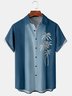 Hardaddy Gradient Coconut Tree Chest Pocket Short Sleeve Shirt