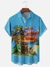 Moisture-wicking Island Time Palm Tree Chest Pocket Hawaiian Shirt