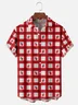 Moisture-wicking Plaid Strawberry Beer Festival Chest Pocket Hawaiian Shirt