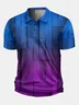 Moisture Wicking Golf Polo 3D Gradient Color Abstract Geometry