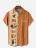 Moisture-wicking Thanksgiving Turkey Pumpkin Chest Pocket Bowling Shirt