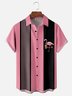 Moisture-wicking Flamingo Beer Chest Pocket Bowling Shirt