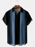 Hardaddy Mens Ombre Print Front Buttons Soft Breathable Chest Pocket Casual Bowling Shirt