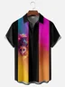 Moisture-wicking Day of the Dead Skeleton Art Chest Pocket Bowling Shirt