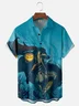 Moisture-wicking Halloween Headless Horseman Art Chest Pocket Hawaiian Shirt