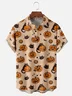 Moisture-wicking Halloween Pumpkin Illustration Chest Pocket Hawaiian Shirt