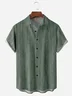 Abstract Stripes Chest Pocket Short Sleeve Casual Shirt