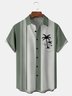 Coconut Tree Chest Pocket Short Sleeve Bowling Shirt