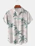 Moisture-wicking Coconut Tree Art Print Chest Pocket Hawaiian Shirt