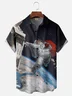 Moisture-wicking Christmas Universe Santa Claus Chest Pocket Hawaiian Shirt