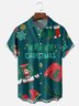 Moisture-wicking Merry Christmas Artistic Font Chest Pocket Hawaiian Shirt