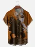 Moisture-wicking Halloween Headless Horseman Art Painting Chest Pocket Hawaiian Shirt