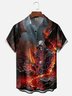 Moisture Wicking Hellfire Skull Chest Pocket Hawaiian Shirt