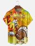 Moisture Wicking Thanksgiving Turkey Chest Pocket Hawaiian Shirt