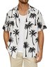 Palm Tree Chest Pocket Short Sleeve Hawaiian Shirt