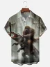 Tall Size Moisture-wicking Bigfoot vs Alligator Chest Pocket Hawaiian Shirt