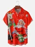 Moisture-wicking Christmas Santa Chest Pocket Casual Shirt