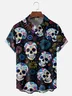 Moisture-wicking Day of the Dead Skeleton Chest Pocket Hawaiian Shirt