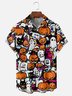 Moisture Wicking Halloween Pumpkin Ghost Chest Pocket Hawaiian Shirt