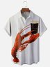 Moisture-wicking Oktoberfest Lobster Drinking Chest Pocket Bowling Shirt