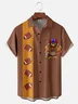 Moisture-wicking Thanksgiving American Football Turkey Chest Pocket Bowling Shirt