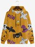 Halloween Fun Bat Pumpkin Print Hoodie Sweatshirt