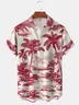 Moisture-wicking Art Vintage Island Coconut Tree Print Chest Pocket Hawaiian Shirt