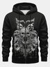 Crazy Skeleton Art Painting Zipper Hoodie Sweatshirt