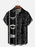 Moisture-wicking Abstract Gradient Halloween Ghost Chest Pocket Bowling Shirt