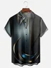 Moisture Wicking Abstract Geometric Chest Pocket Hawaiian Shirt