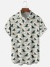 Moisture-wicking Artistic Shark Fin Illustration Chest Pocket Hawaiian Shirt