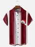 Moisture-wicking Christmas Santa Hat Chest Pocket Bowling Shirt