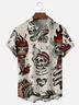 Moisture-wicking Tattoo Art Chest Pocket Casual Shirt