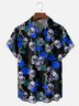 Moisture-wicking Halloween Skull Chest Pocket Casual Shirt