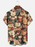 Moisture Wicking Christmas Hat Cartoon Bear Chest Pocket Hawaiian Shirt