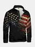 Vintage Art Distressed American Flag Print Half-zip Pullover Sweatshirt