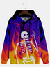 Halloween Flame Skull Hoodie Sweatshirt
