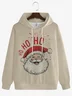 Christmas Santa Claus Head Illustration Hoodie Sweatshirt
