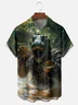 Moisture Wicking Abstract Gradient Crocodile Chest Pocket Hawaiian Shirt