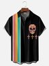 Moisture-wicking Day of the Dead Skeleton Art Painting Chest Pocket Bowling Shirt