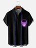 Moisture-wicking Fantasy Skull Art Chest Pocket Bowling Shirt