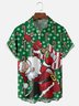 Moisture Wicking Christmas Santa Claus Music Guitar Chest Pocket Hawaiian Shirt