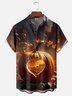 Moisture-wicking Thanksgiving Heart Pumpkin Illustration Art Chest Pocket Hawaiian Shirt