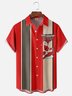 Moisture Wicking Christmas Santa Chest Pocket Bowling Shirt