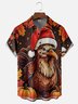 Moisture Wicking Thanksgiving Turkey Chest Pocket Hawaiian Shirt