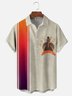 Moisture-wicking Thanksgiving Turkey Illustration Art Chest Pocket Bowling Shirt